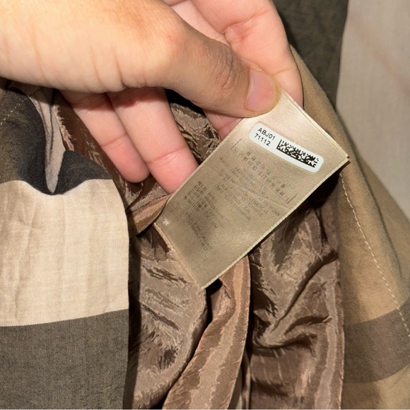 Burberry Brit Brown Novacheck Cotton Drop Waist Dress Size 12 - Picture 10 of 16